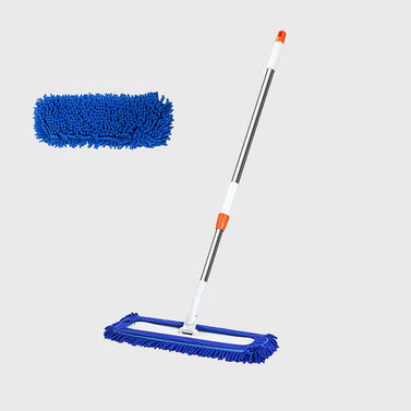 SOGA 60x12 Blue Microfiber Flat Mop Floor Cleaning Pads Rotating Dust Remover