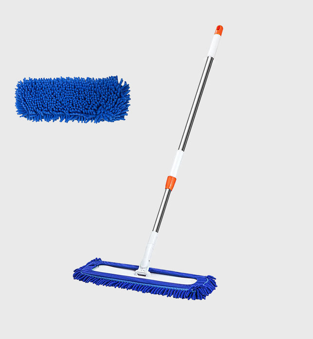 SOGA 80x12 Microfiber Flat Mop Floor Cleaning Pads Rotating Dust Remover Blue