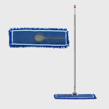 SOGA 100cm Blue Microfiber Flat Mop Floor Cleaning Pads Rotating Dust Remover