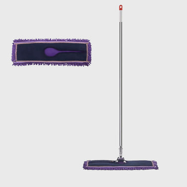 SOGA 90cm Purple Microfiber Flat Mop Floor Cleaning Pads Rotating Dust Remover