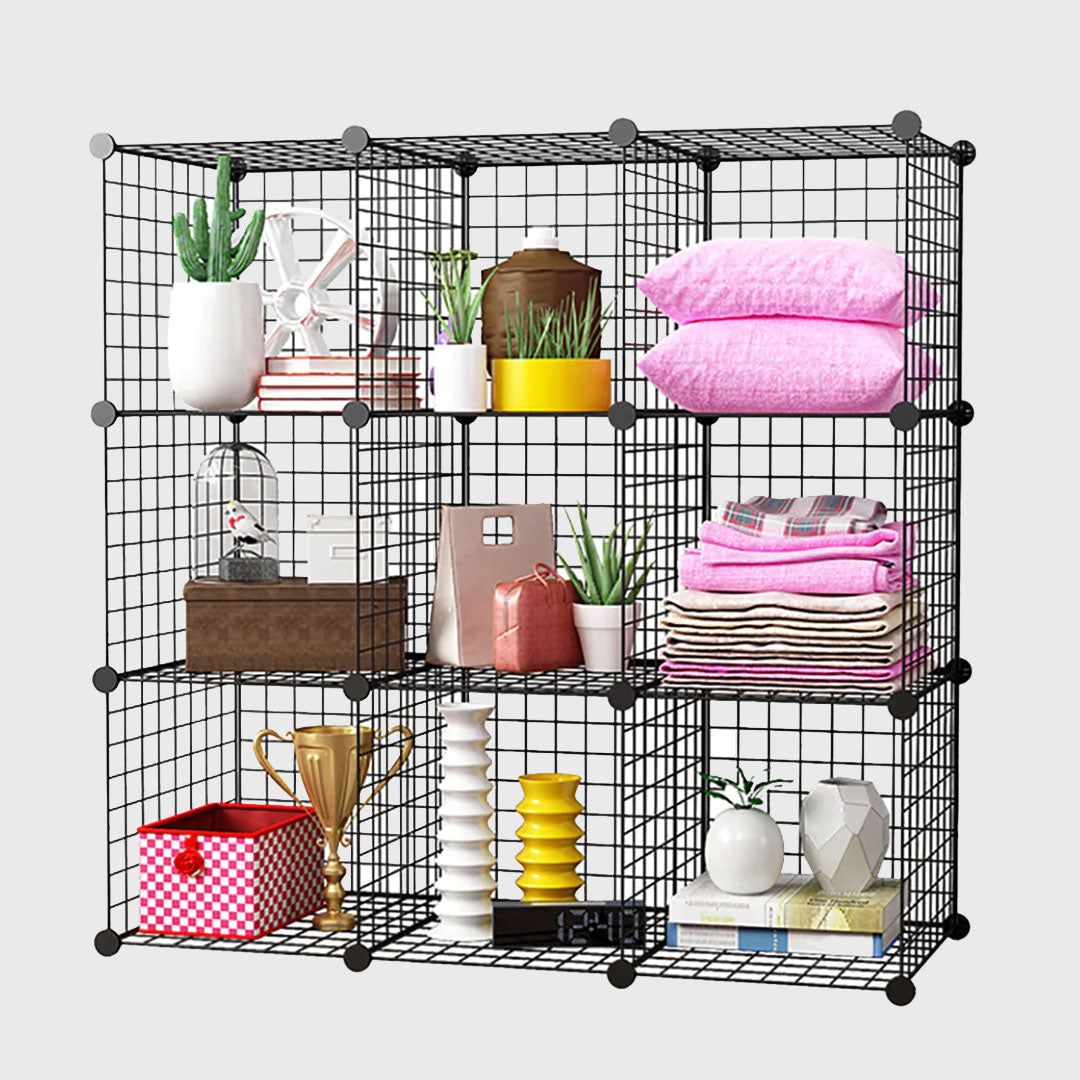 Black Portable 9-Cube Organiser