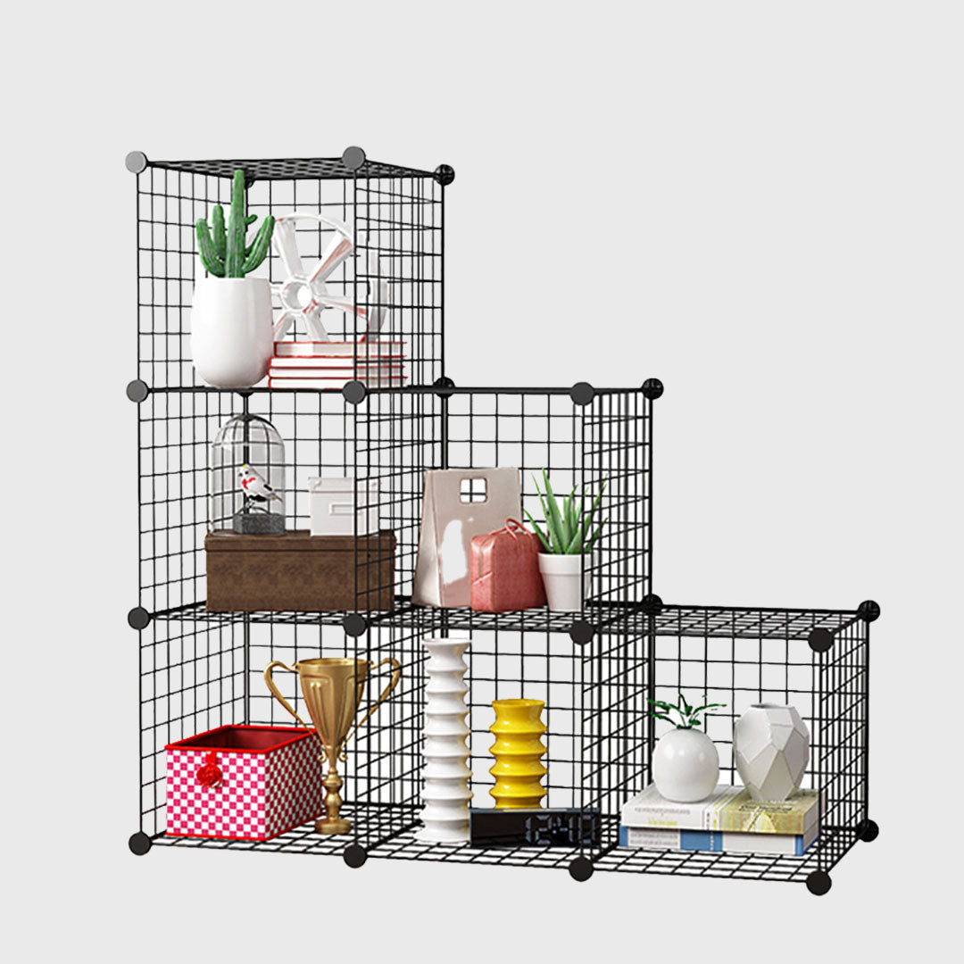 Black Portable 6-Cube 3 Column Storage Organiser