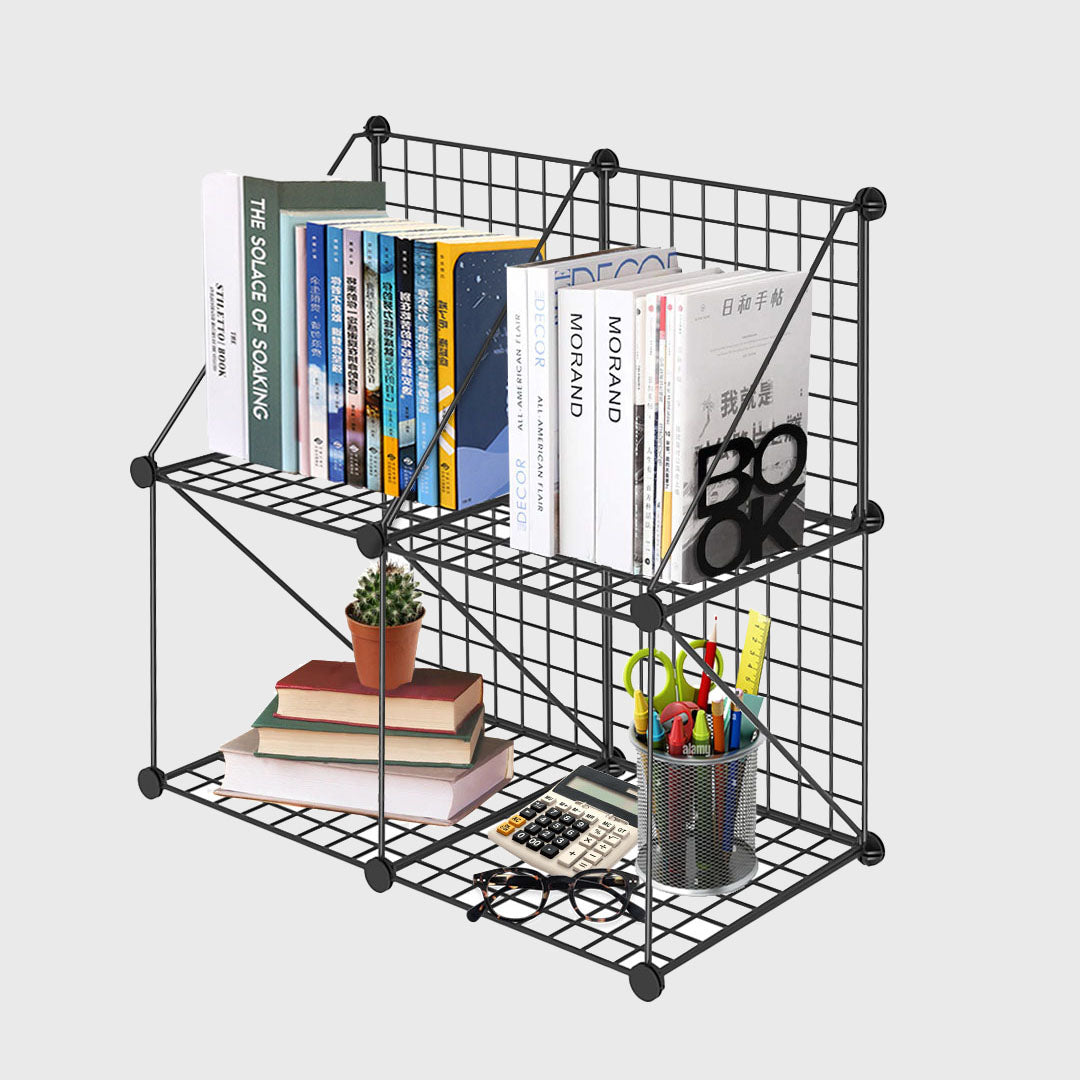 Black Portable 4-Cube 2 Column Storage Organiser