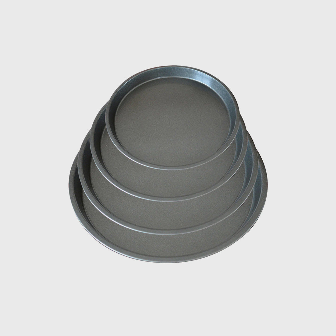 Round Black Steel Pizza Tray Set