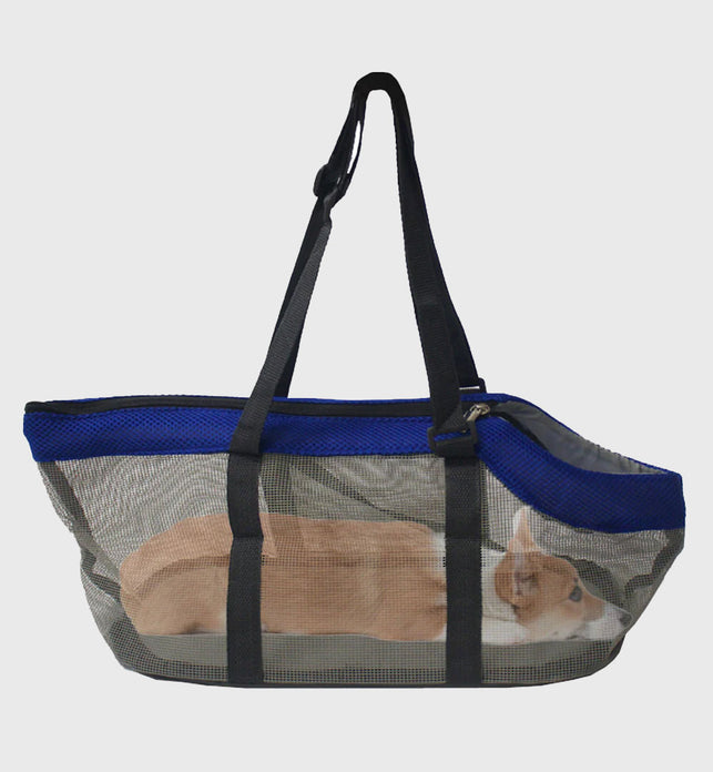 Waterproof Breathable Net Mesh Pet Carrier Bag Grey