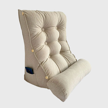 45cm White Wedge Lumbar Pillow