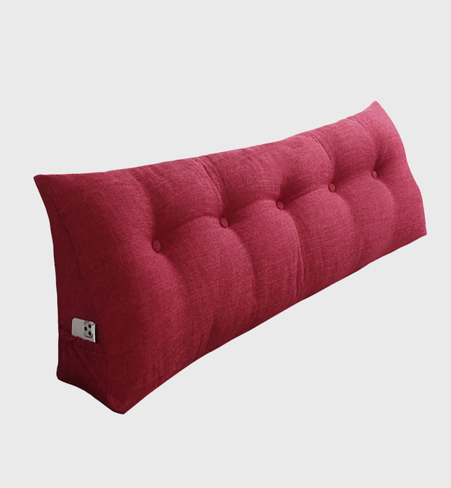 SOGA 100cm Rose Red Triangular Wedge Bed Pillow Headboard Backrest Bedside Tatami Cushion Home Decor