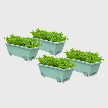 49.5cm Green Rectangular Vegetable Herb Flower Planter Box Set of 3