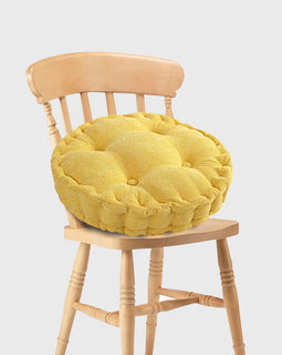 Yellow Plush Round Cushion