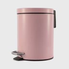 Foot Pedal Stainless Steel Trash Bin Round 7L Pink