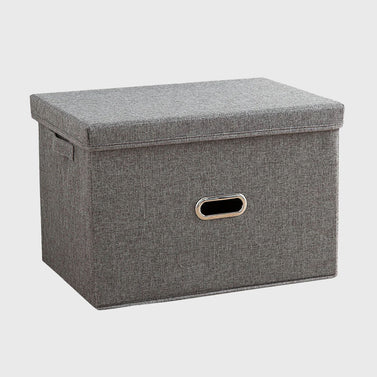 Grey Large Foldable Canvas Storage Box