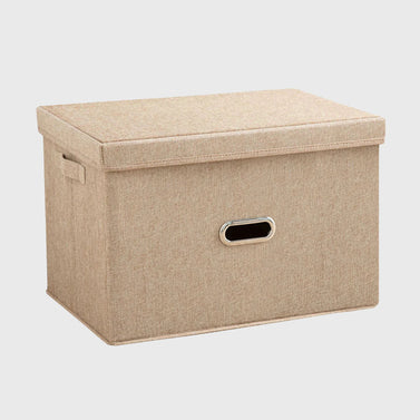 Beige Large Foldable Canvas Storage Box