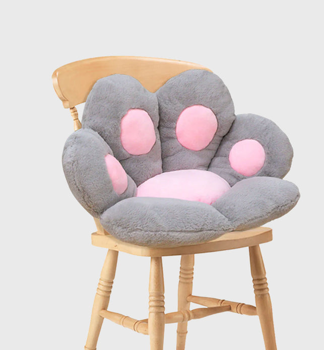 80cm Grey Paw Shape Cushion