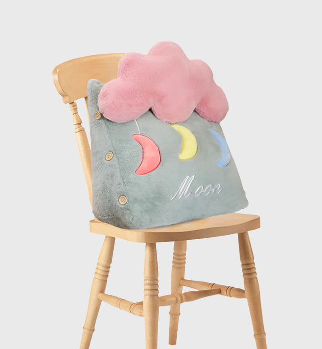 Cute Moon Cloud Wedge Cushion Green