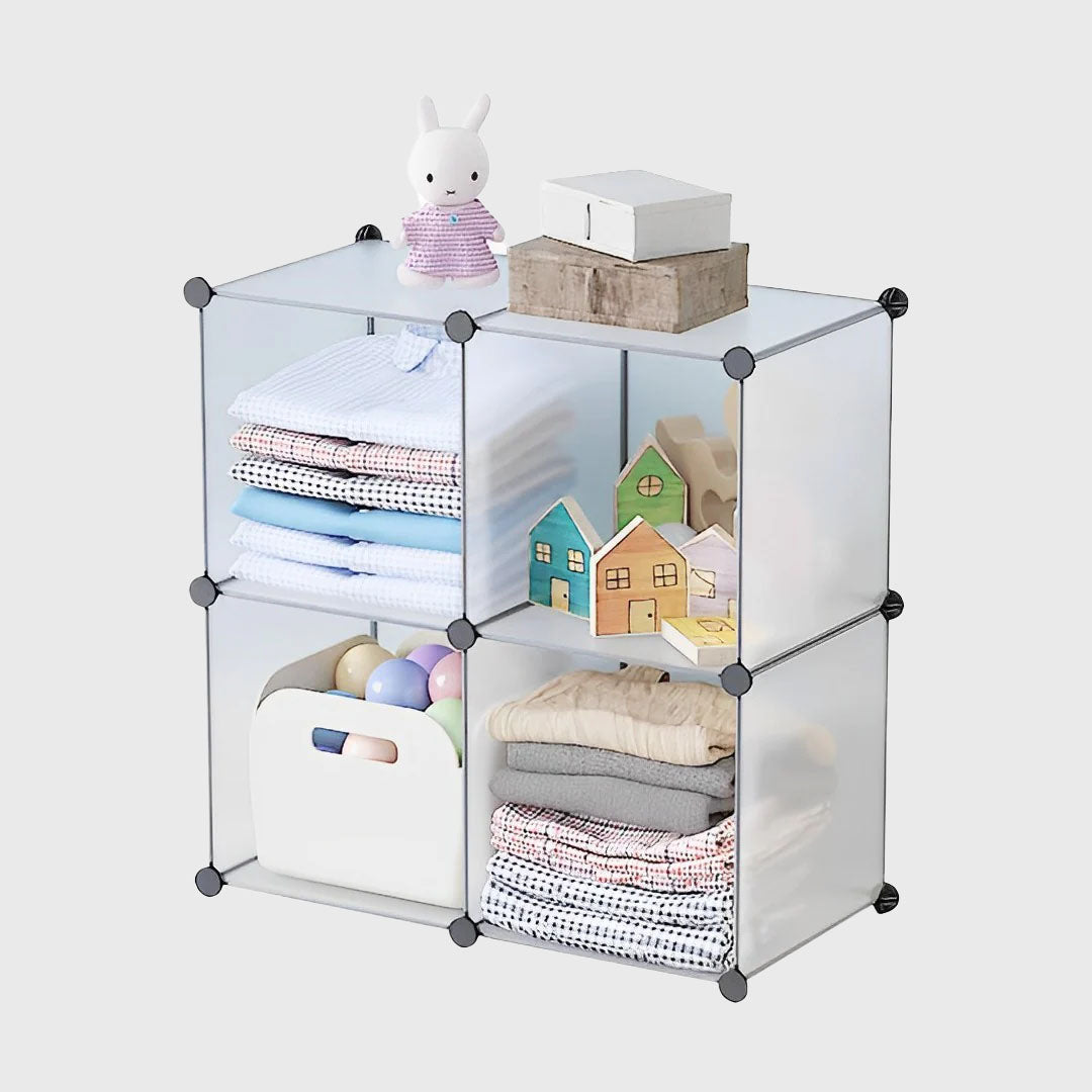 4-Cube Transparent Shelf Box
