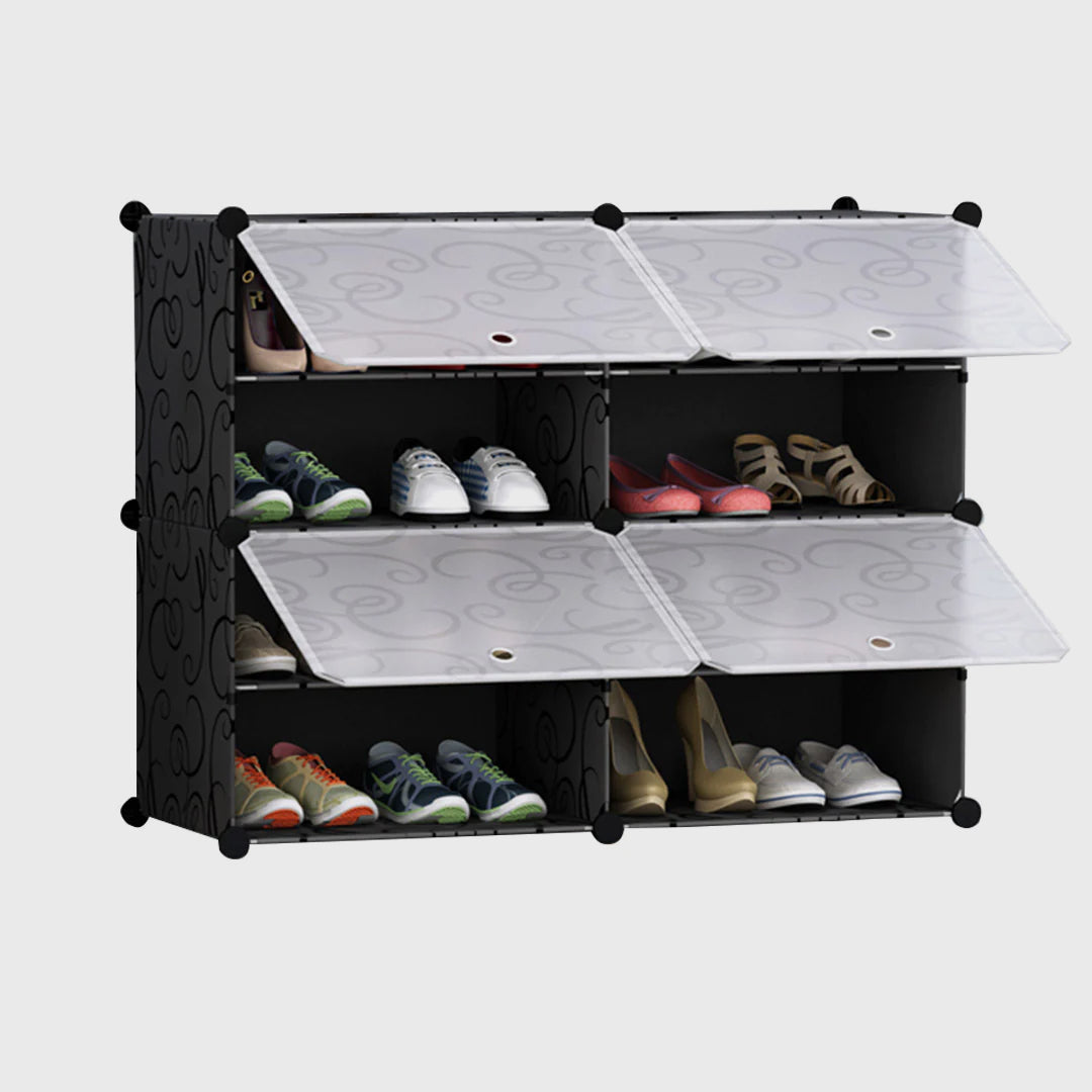 4 Tier 2 Column Shoe Rack Organizer