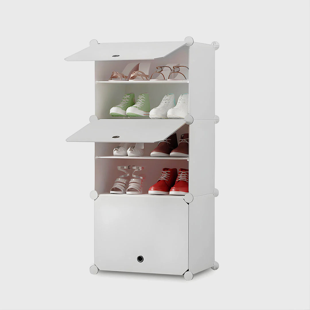 5 Tier White Shoe Rack Organizer