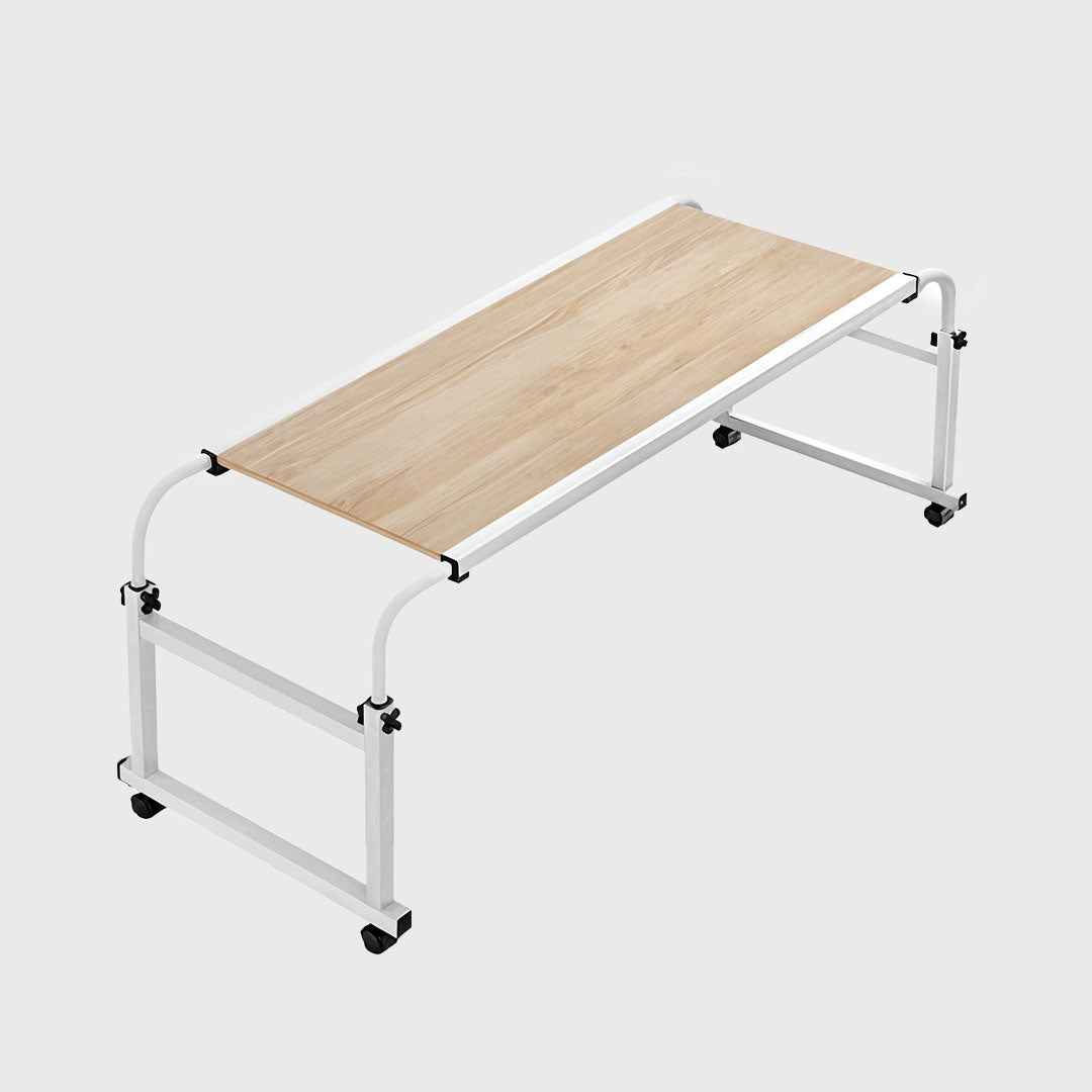120x45cm Wood Cross Bed Movable Desk Table w/ Adjustable Length & Height