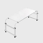 SOGA 140x45cm White Cross Bed Movable Desk Table w/ Adjustable Length & Height