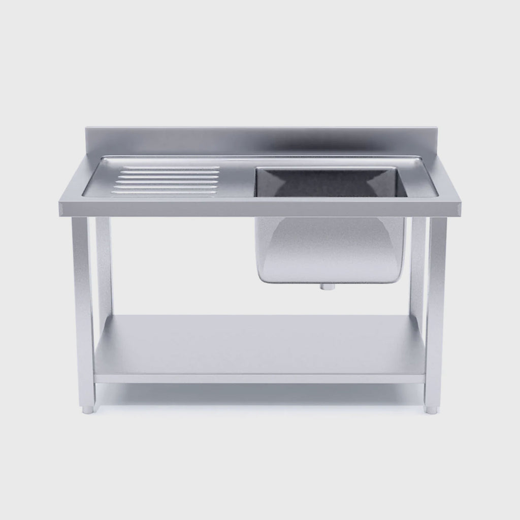 Commercial Stainless Steel Right Single Sink Work Bench 140*70*85