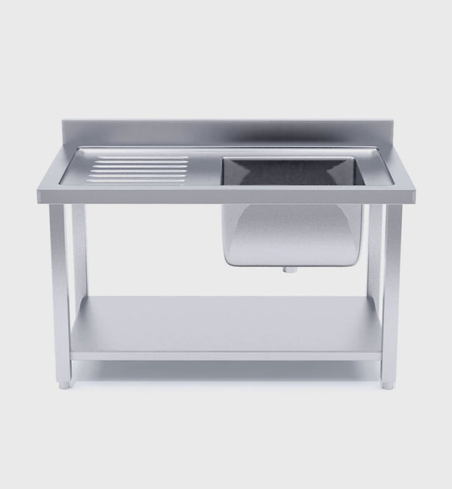 Commercial Stainless Steel Right Single Sink Work Bench 140*70*85