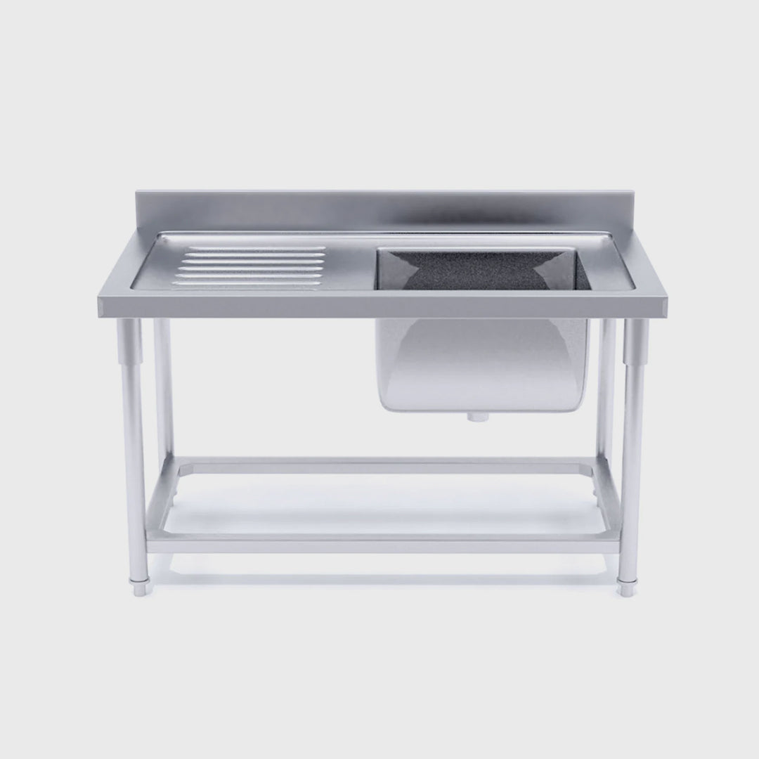 Commercial Stainless Steel Right Single Sink Work Bench 140*70*85