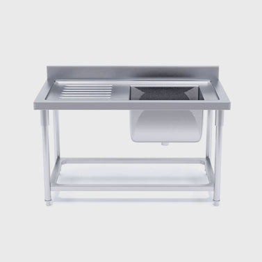 Commercial Stainless Steel Right Single Sink Work Bench 140*70*85