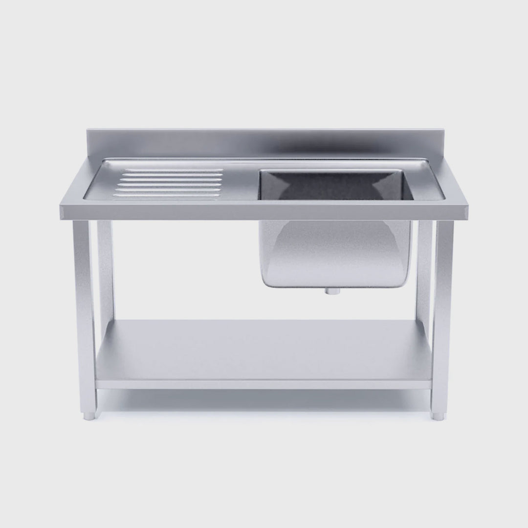 Commercial Stainless Steel Right Single Sink Work Bench 160*70*85