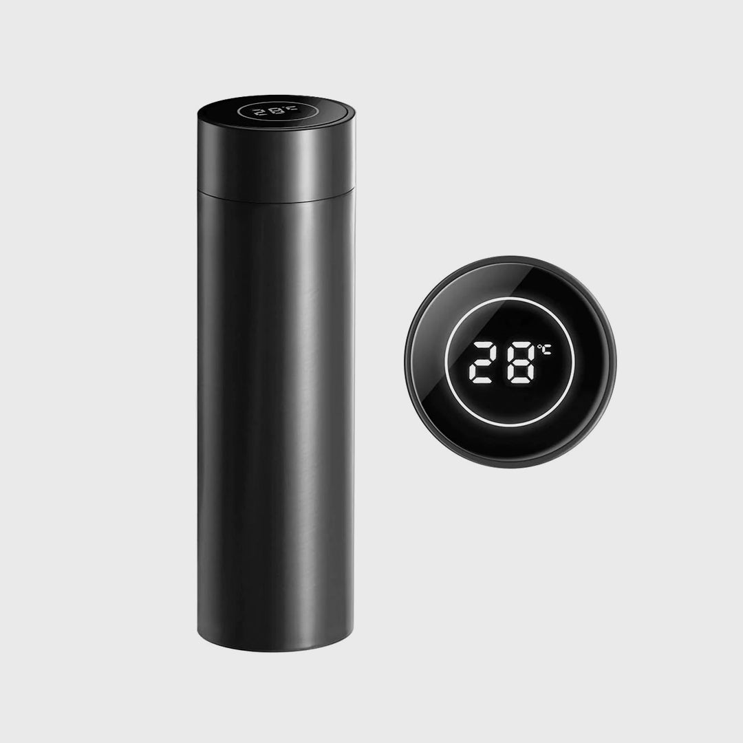 500ML Smart Thermometer Bottle Vacuum Flask Black