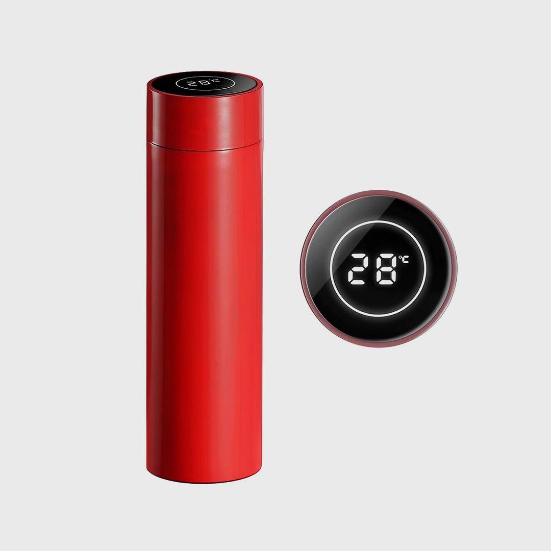 500ML Smart Thermometer Bottle Vacuum Flask  Red