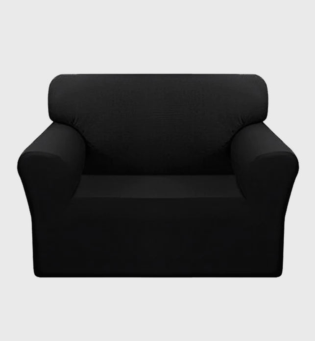 High Stretch 1-Seater Black Sofa Slipcover