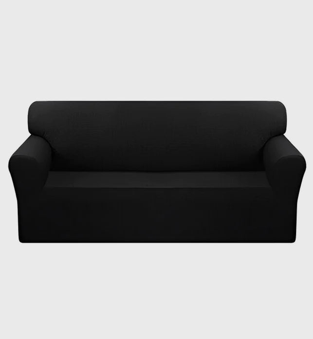 High Stretch 3-Seater Black Sofa Slipcover