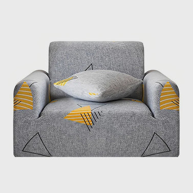 High Stretch 1-Seater Geometric Print Sofa Slipcover