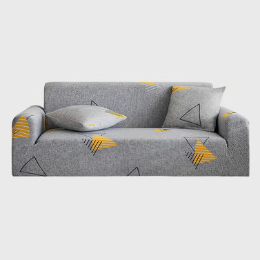 High Stretch 3-Seater Geometric Print Sofa Slipcover