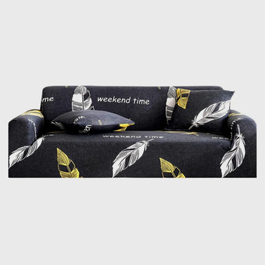 High Stretch 4-Seater Feather Print Sofa Slipcover