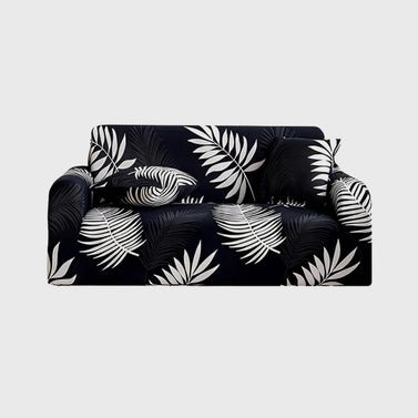 High Stretch 2-Seater Leaf Design Sofa Slipcover