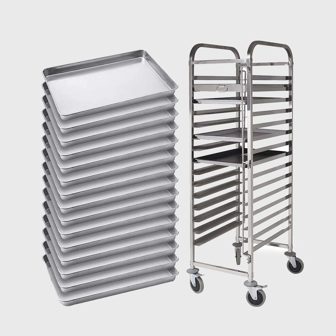 15-Tier Gastronorm Trolley w/ Aluminum Pan