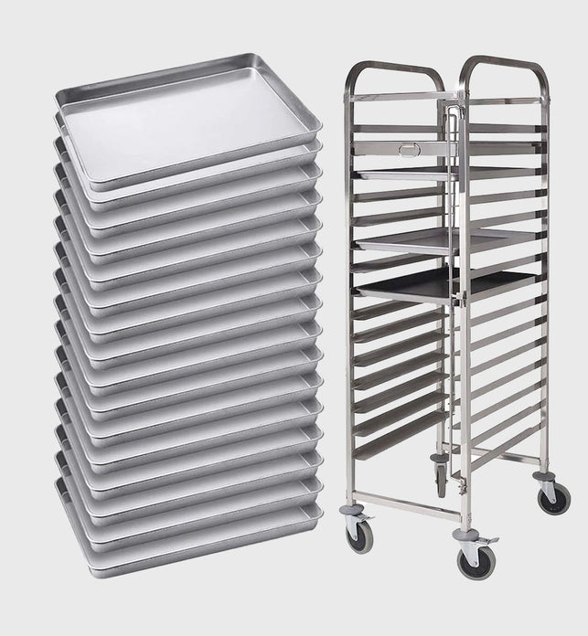 16-Tier Gastronorm Trolley w/ Aluminum Pan