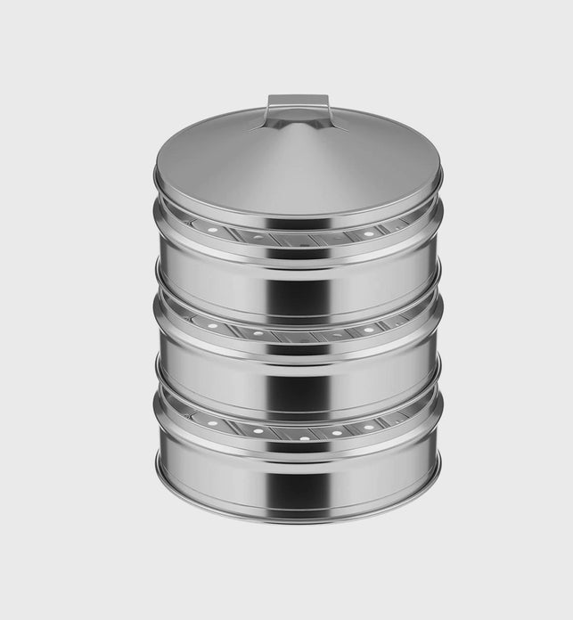 3 Tier Stainless Steel Steamers With Lid 22cm