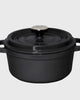 Cast Iron Porcelain Casserole 5L Black 24cm