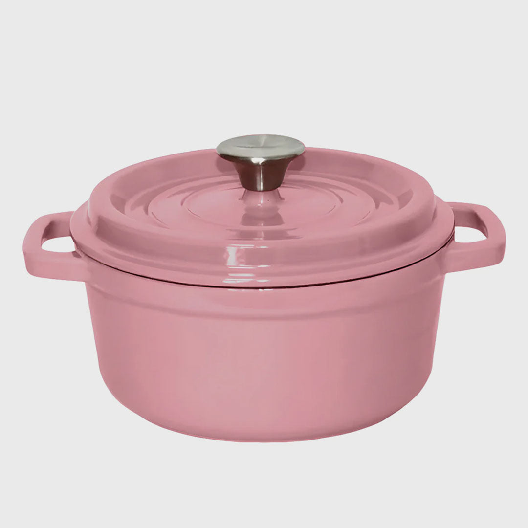 Cast Iron Porcelain Casserole 3.6L Pink 24cm