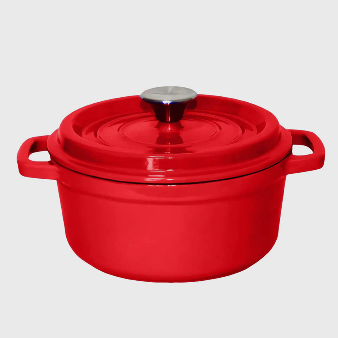 Cast Iron Porcelain Casserole 5L Red 26cm