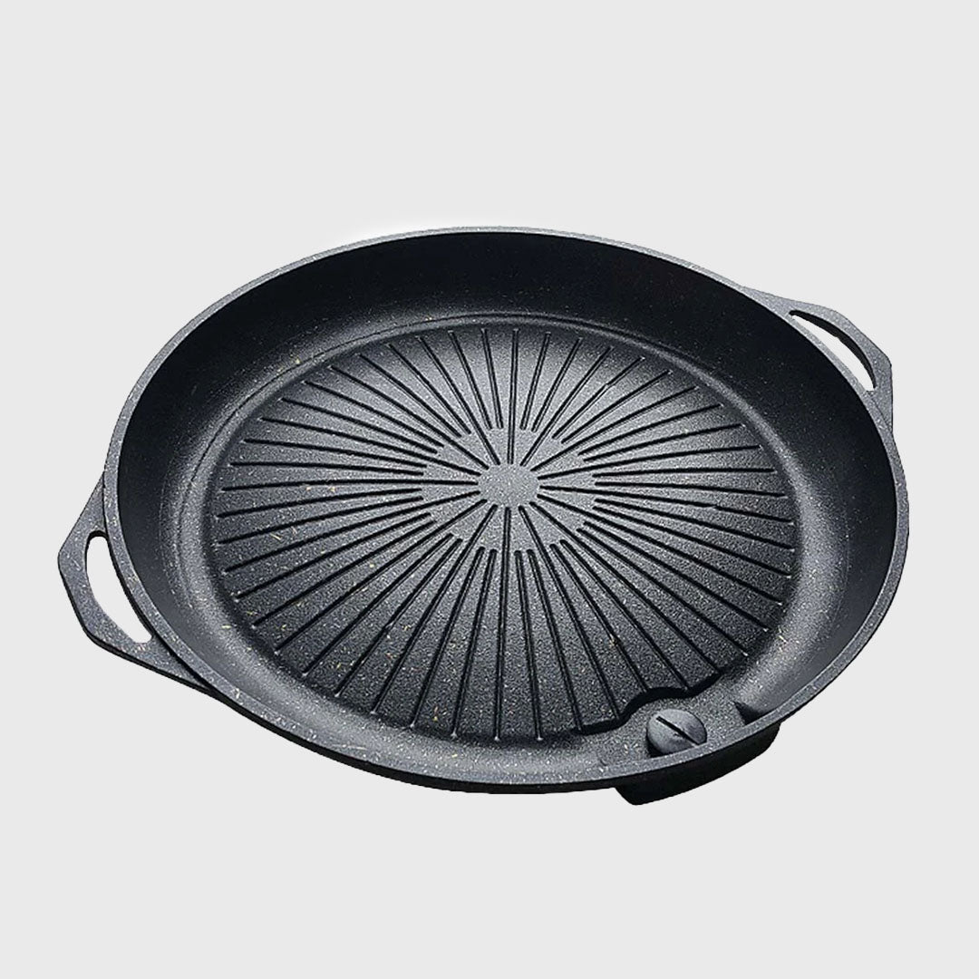 Portable BBQ Butane Gas Stove Non-Stick Grill Round Plate