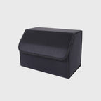 Leather Car Boot Foldable Trunk Cargo Organizer Box Black Medium
