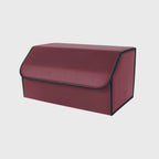 Leather Car Boot Foldable Trunk Cargo Organizer Box Red Large