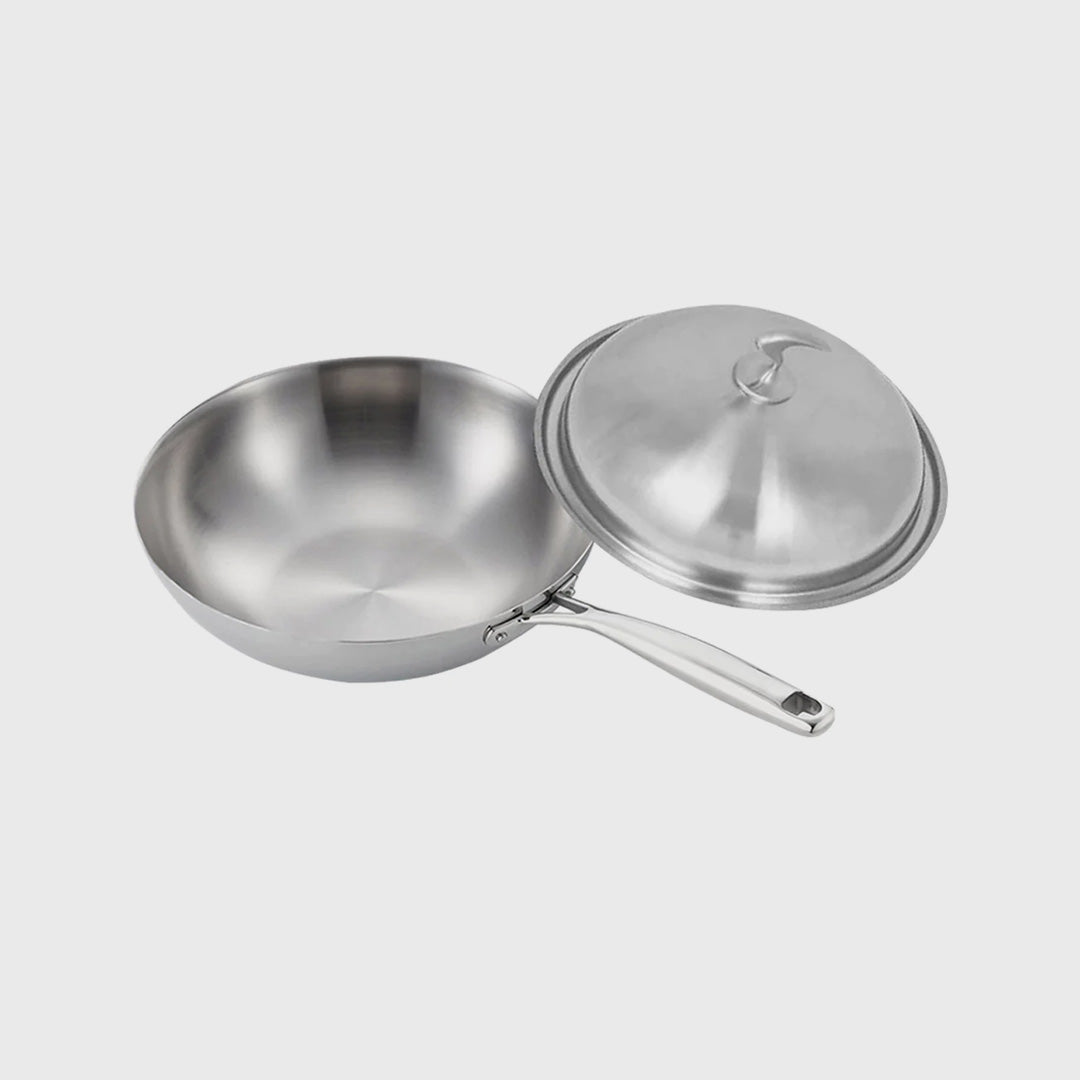 18/10 Stainless Steel 32cm Frying Pan Top Grade Skillet with Lid