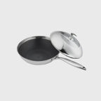 18/10 Stainless Steel 30cm Frying Pan Non Stick Interior with Lid