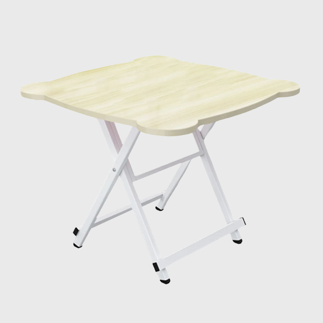 White Minimalist Cat Ear Foldable Portable Table