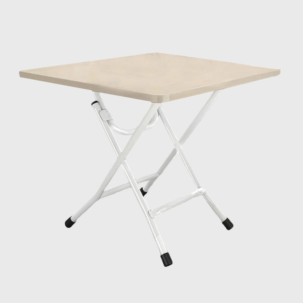 White Foldable Portable Standing Legs Square Table