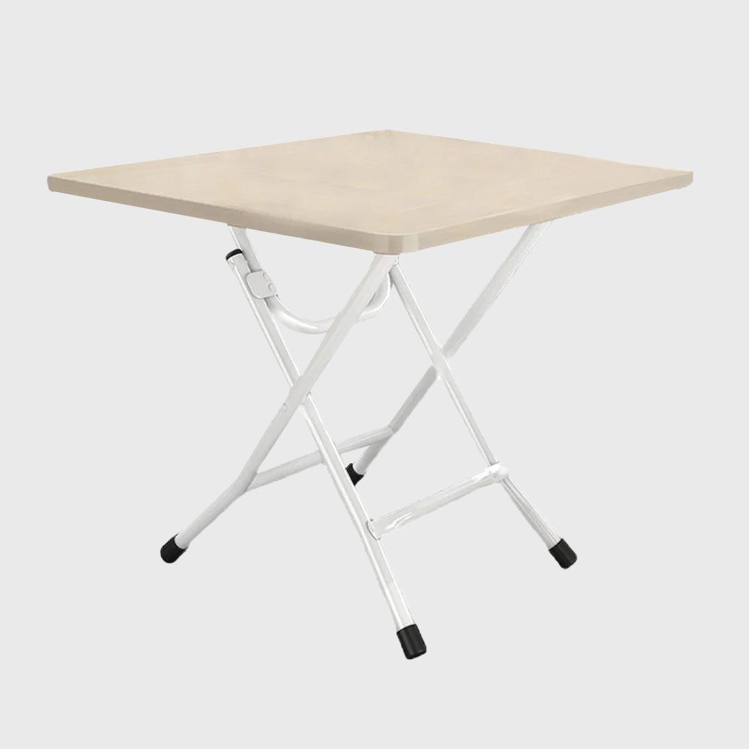 White Foldable Portable Standing Legs Square Table